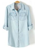 Camisa Feminina 3/4 Jeans