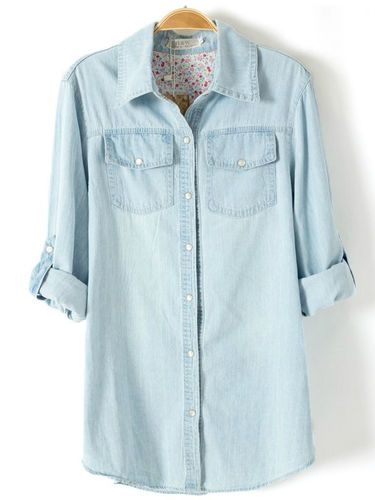Camisa Feminina 3/4 Jeans